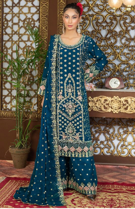 Brit 3 piece chiffon _9029 Pakistani suits B82