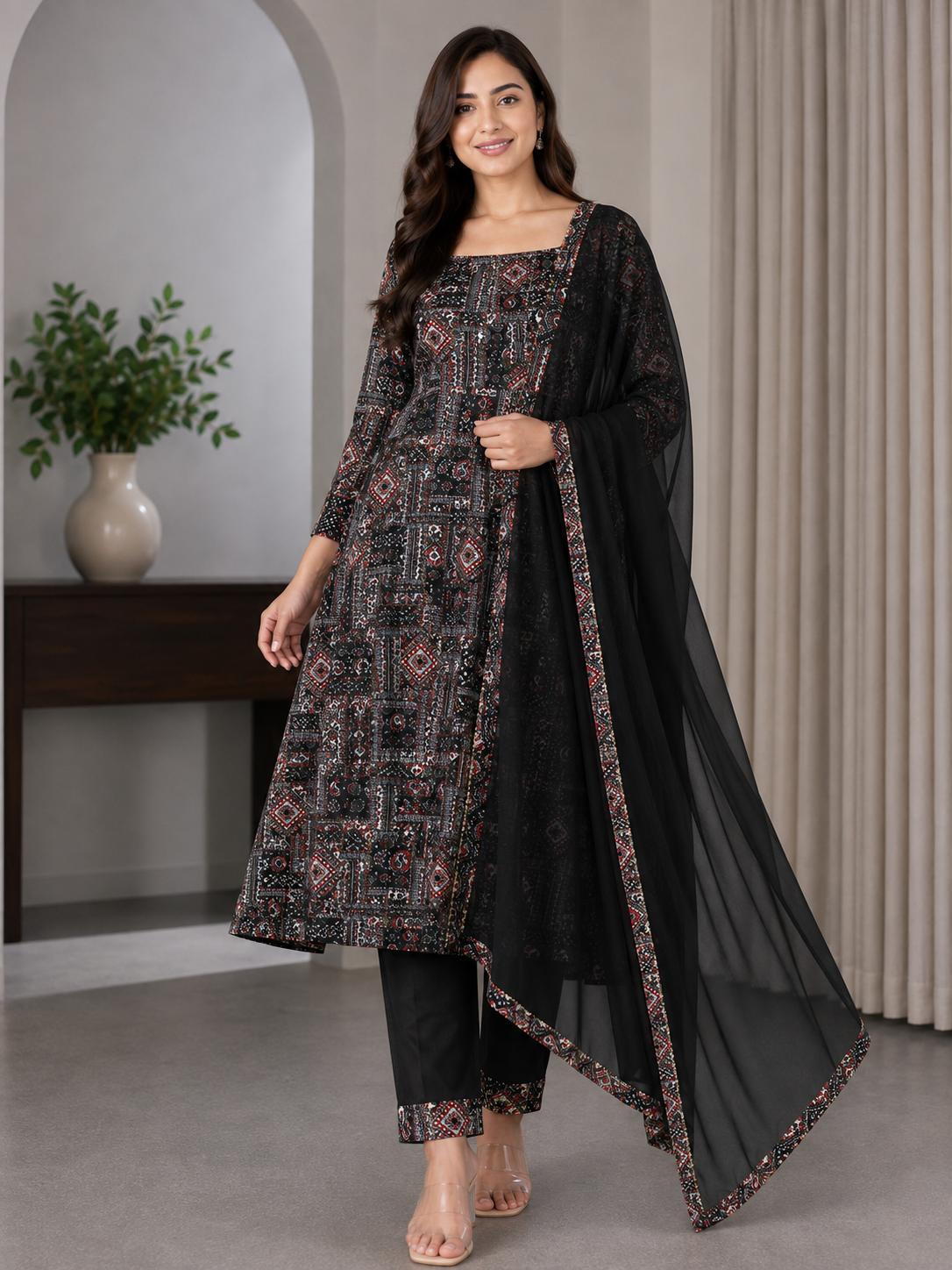 BRIT 3 piece luxury Designer chiffon ladies Maxi dress B693