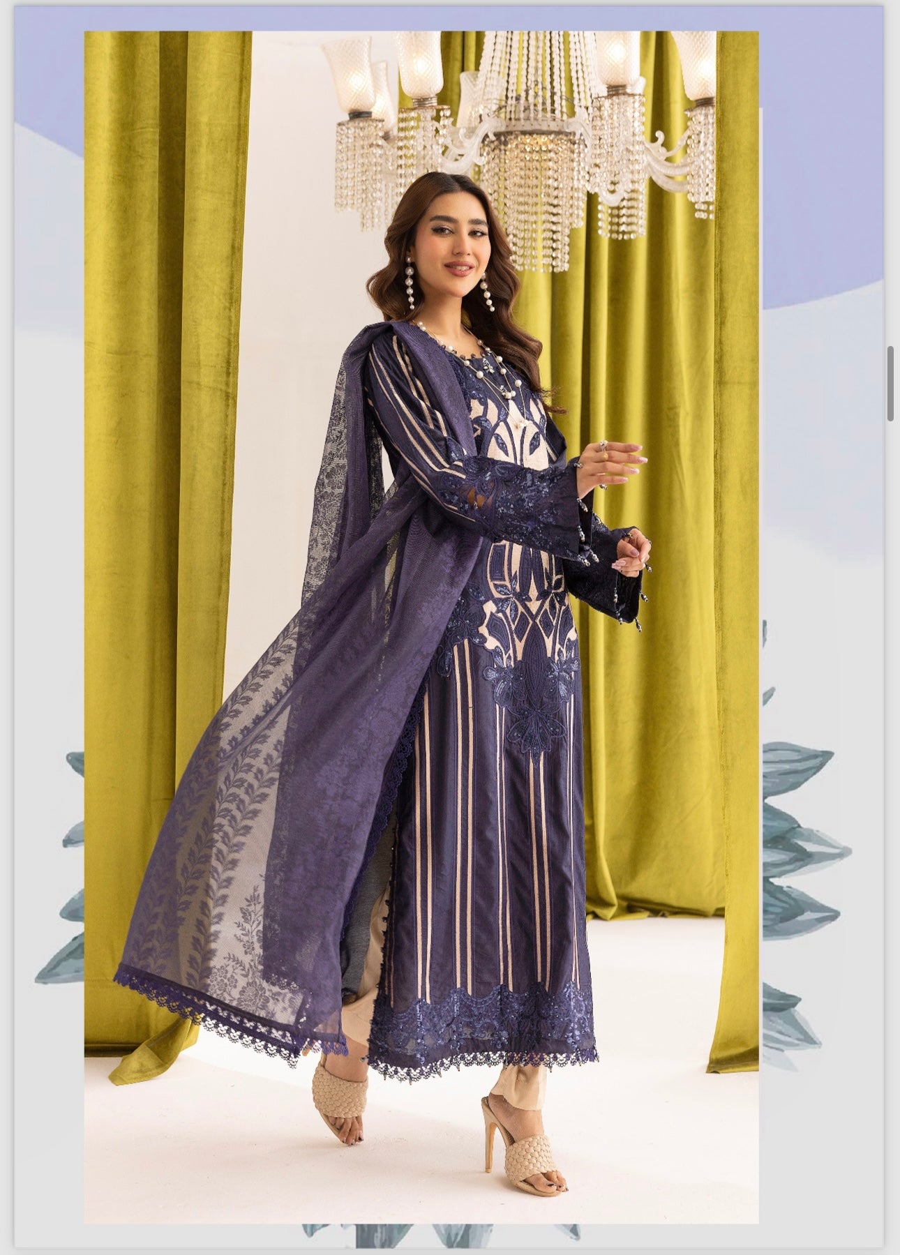 Maria B inspired Mother and Daughter 3 piece silk_10041 B105
