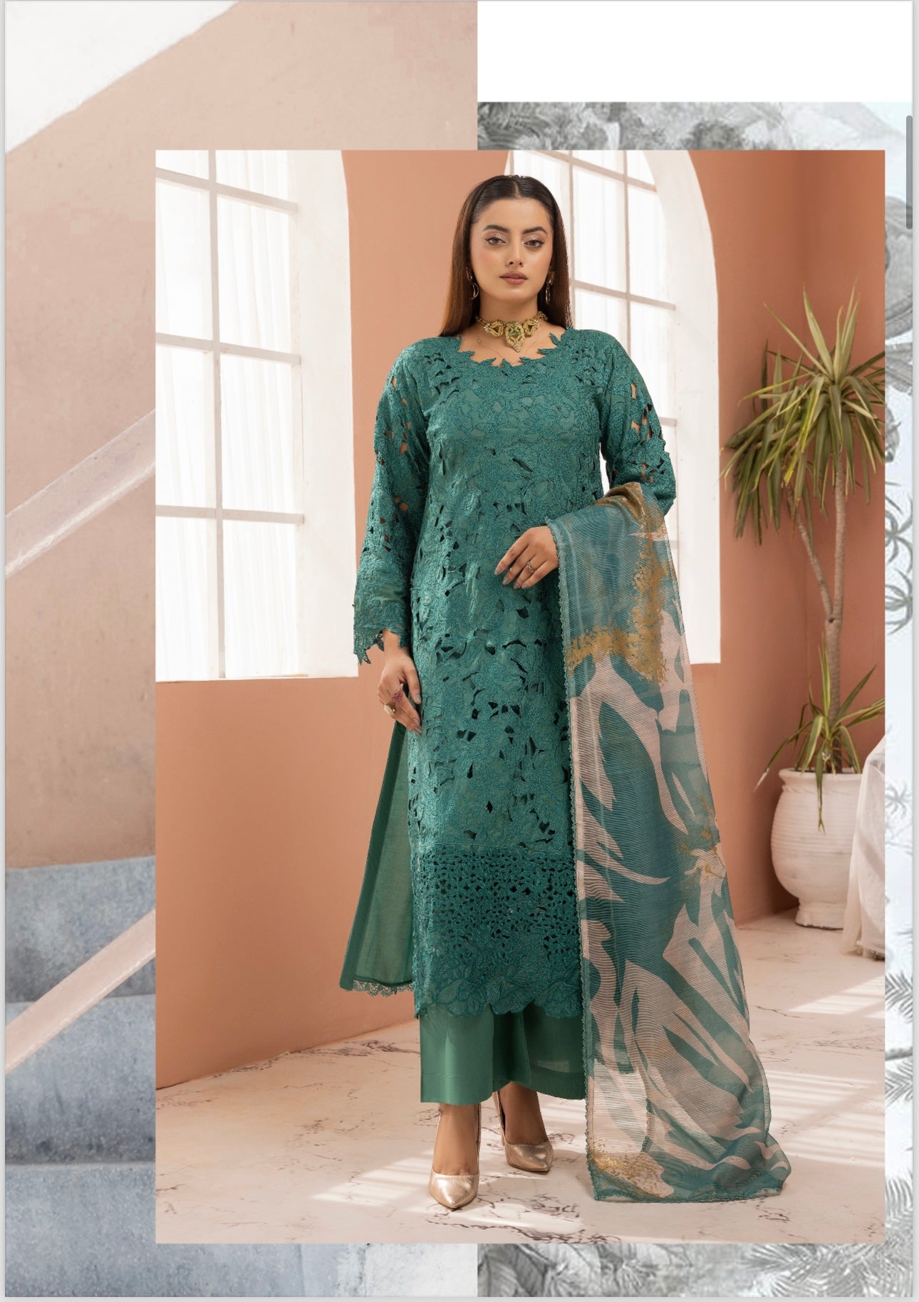 Rang Rasiya inspired 3 piece Chicken kari_7070 ladies suit B51
