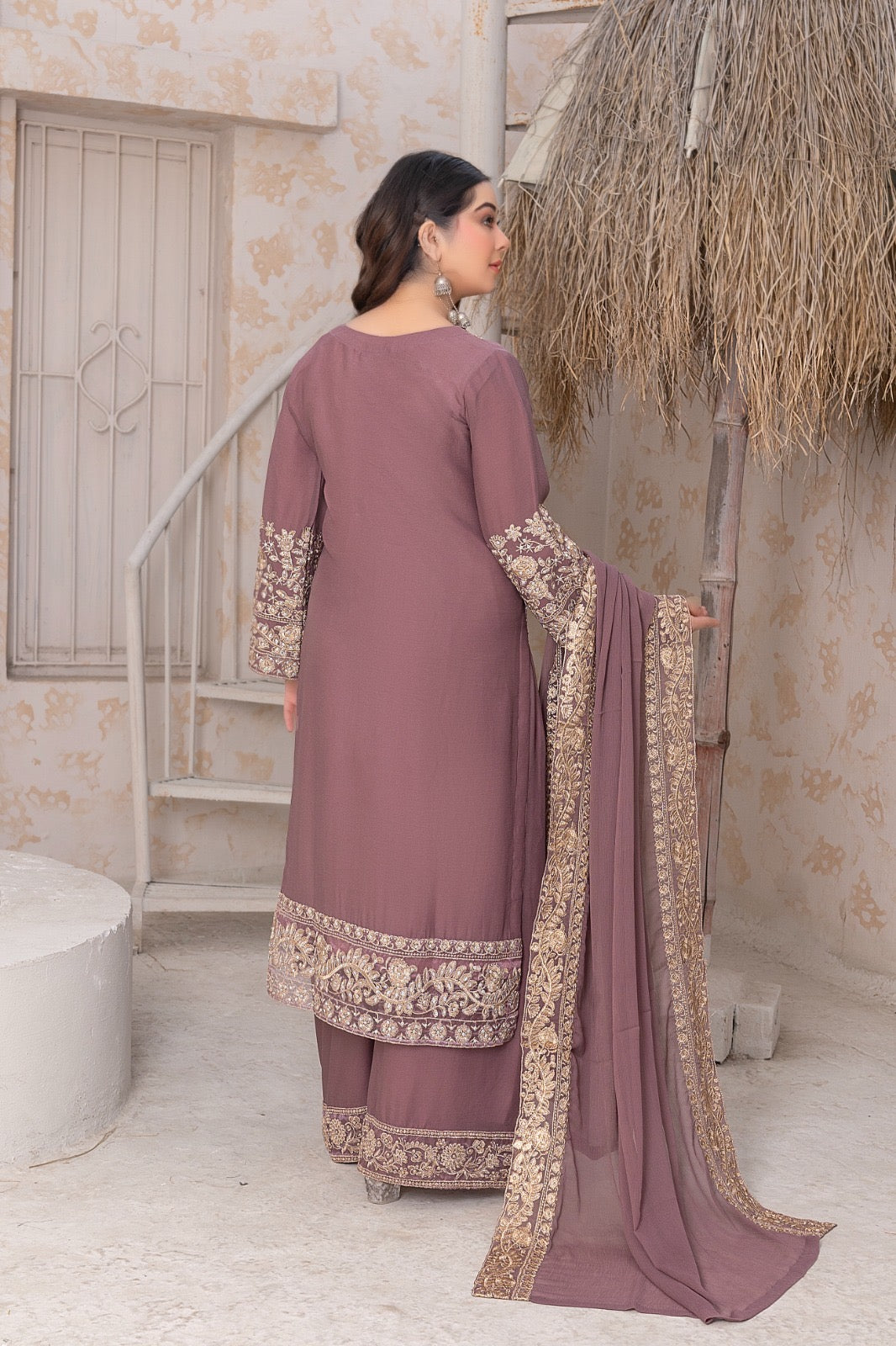 BRIT 3 piece lux CHIFFON_100309 Pakistani ladies suit B159