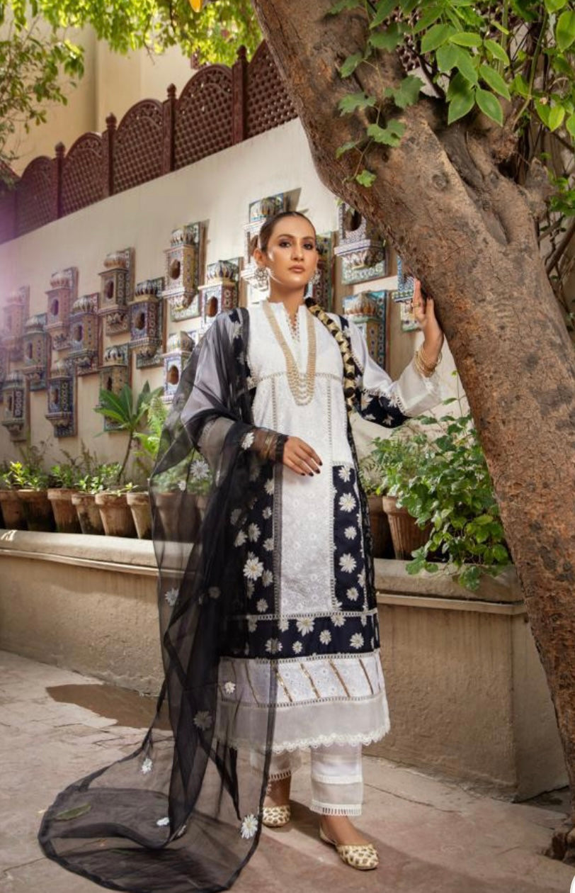 Raniya Designer 3 piece chicken kari _8053 Pakistani suits RCL