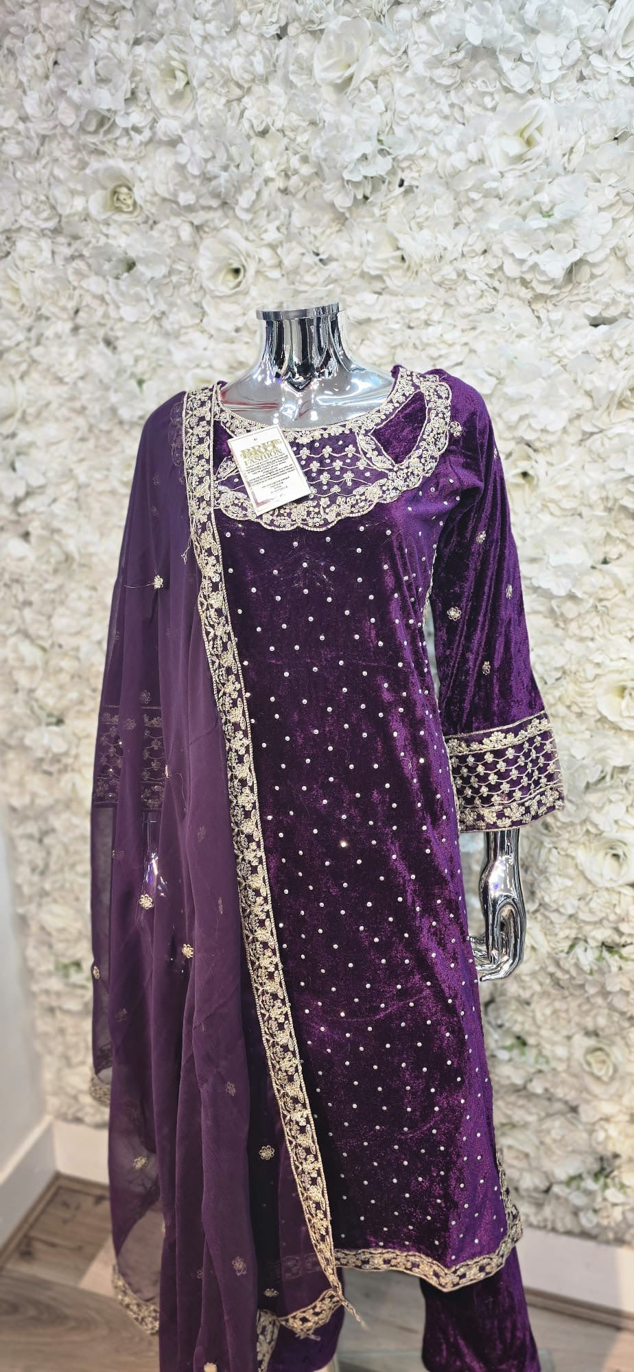 Brit 3 piece velvet_7018 ladies suit purple B3