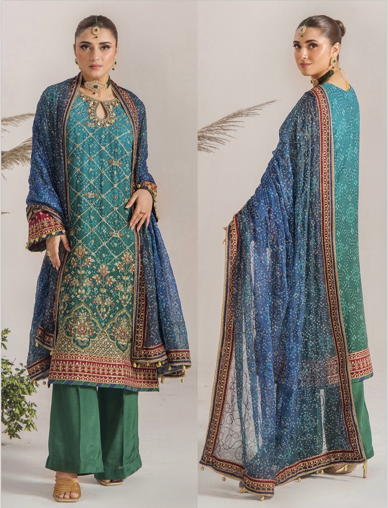 TT 3 piece luxury embroidery chiffon_81042 Pakistani ladies suit B236