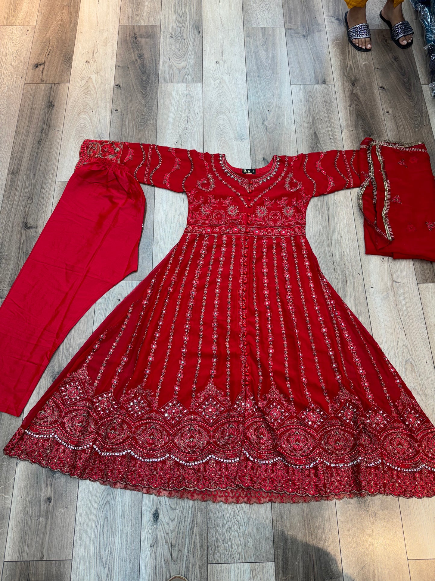 Brit 3 piece luxury chiffon Maxi_81042 Pakistani ladies suit B255