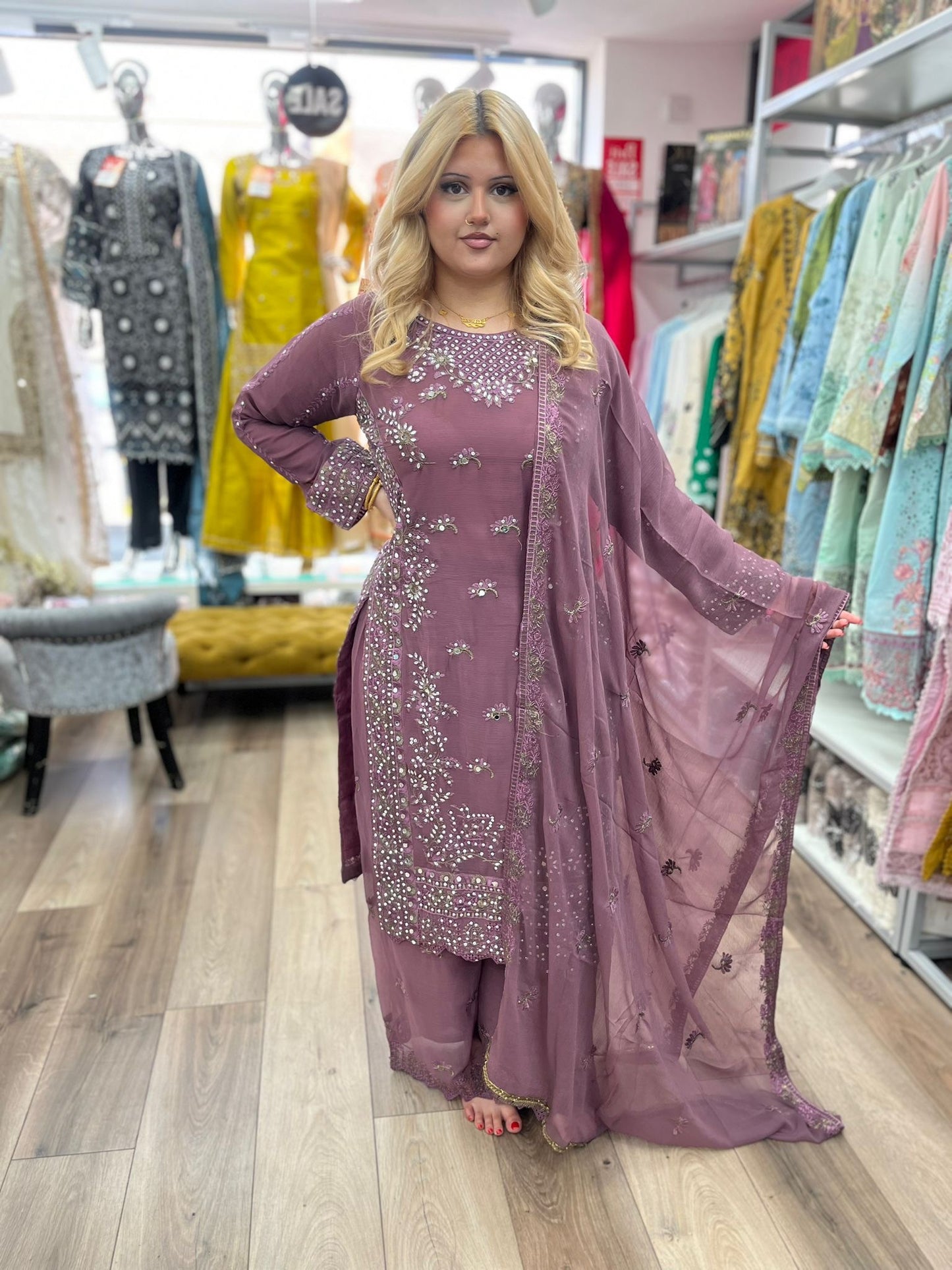 Brit 3 piece luxury chiffon_81042 Pakistani ladies suit B249