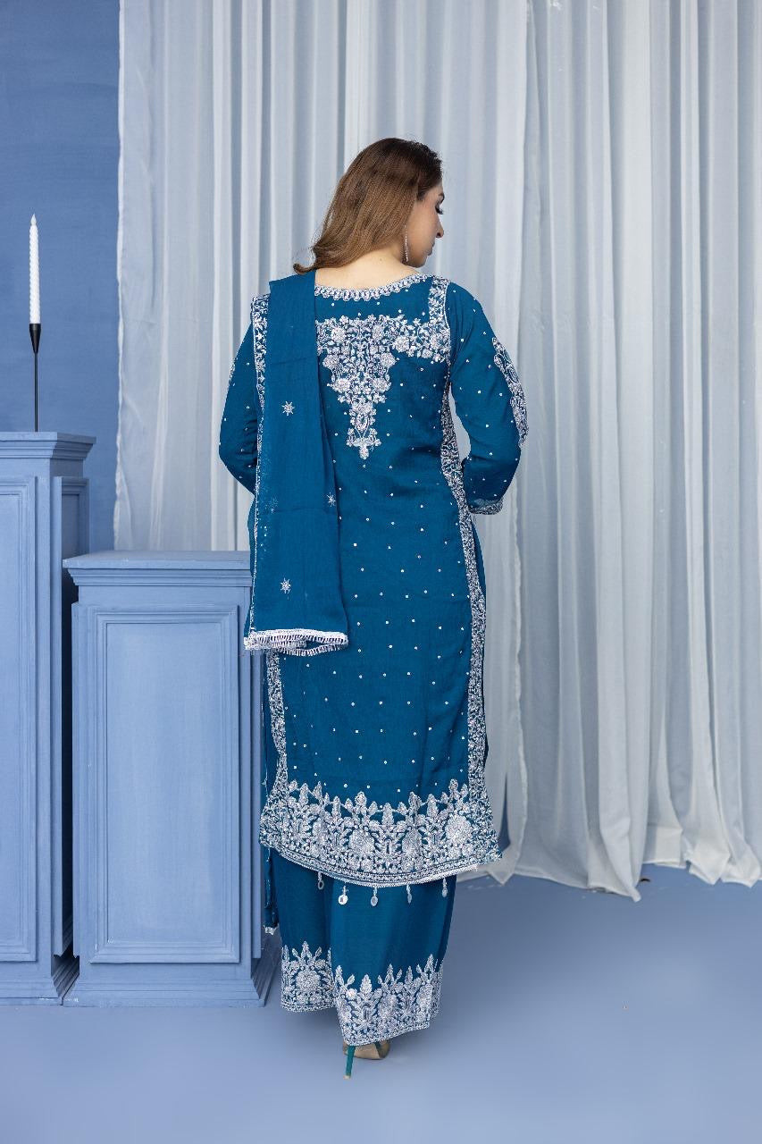 Brit Mother and Daughter 3 piece Chiffon_1000288 blue B92