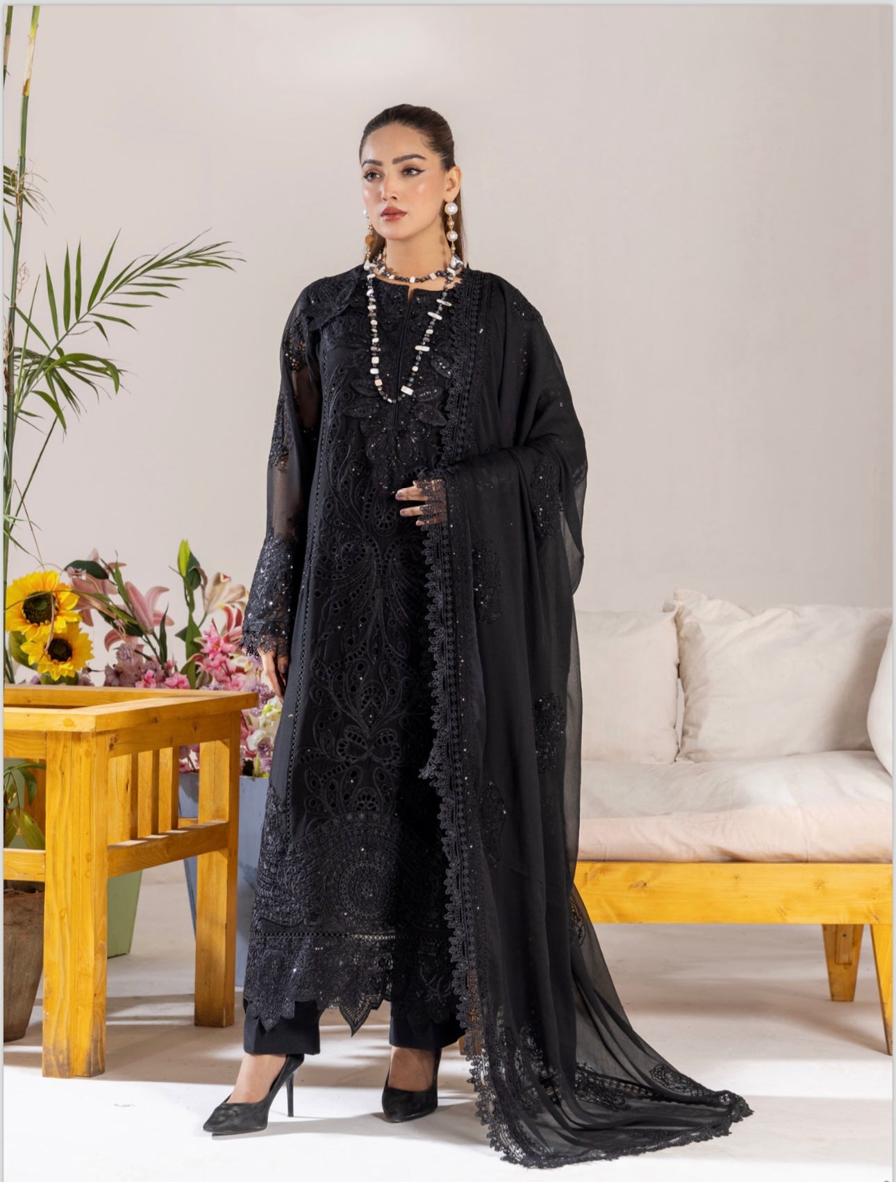 Brit 3 piece luxury chiffon part wear_321 B215