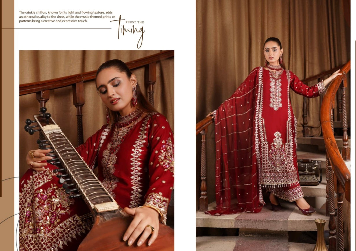 Brit 3 piece luxury Chiffon _10053 B109