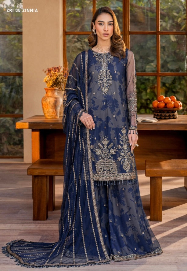 Zarif designer embroidery net _8019 Pakistani ladies suit