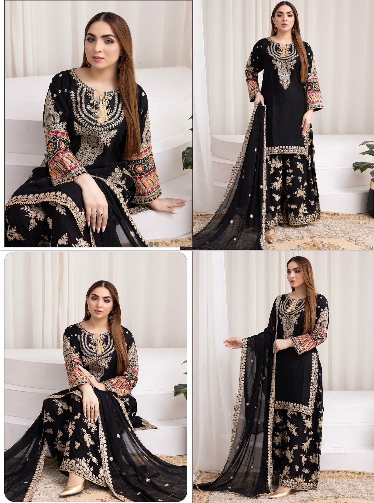 Brit 3 piece luxury chiffon_81042 Pakistani ladies suit B189