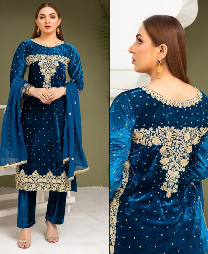 Brit Valvet 3 piece _3021 Teal B5
