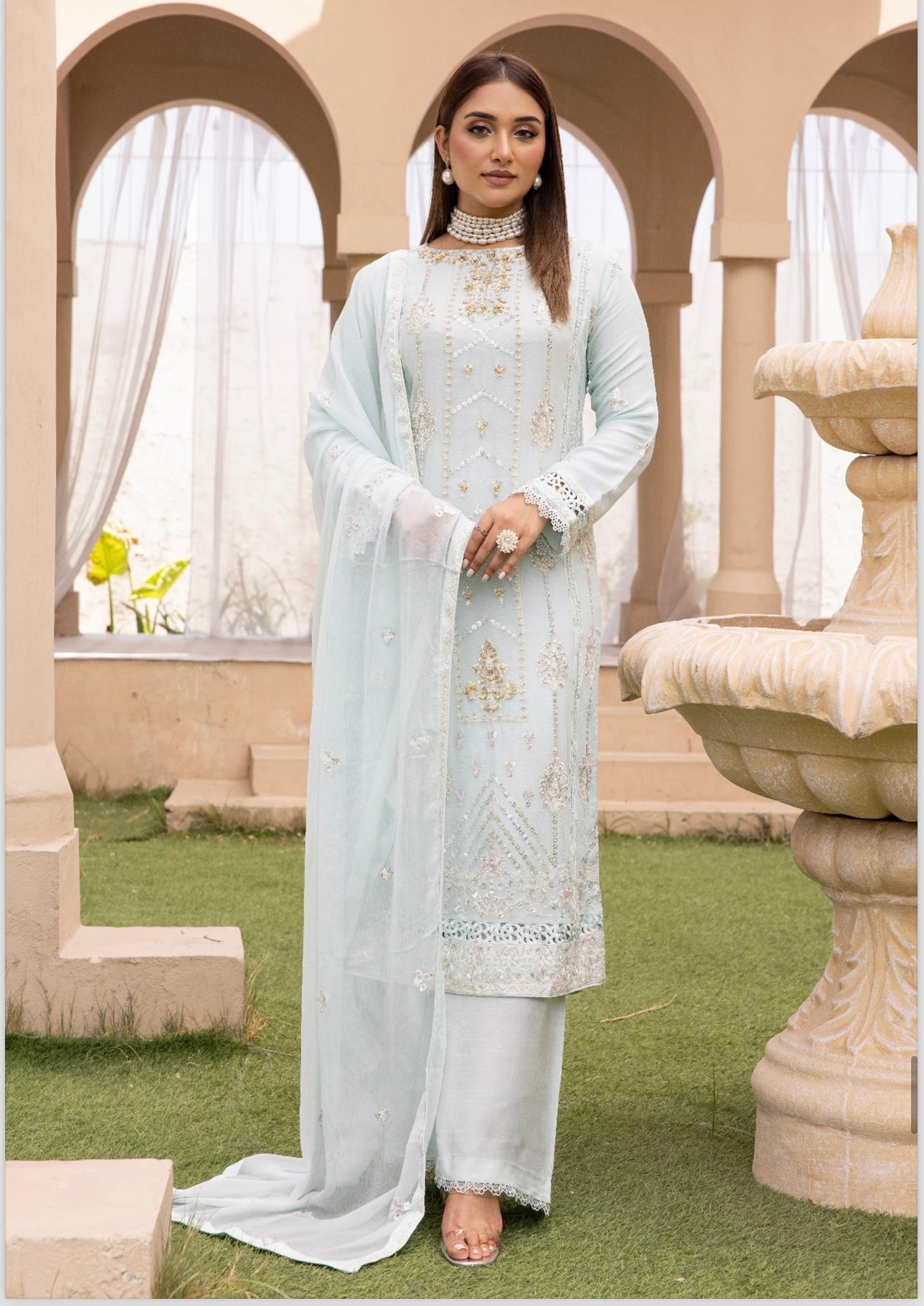 Simrans 3 piece chiffon_9070 ladies suit B79
