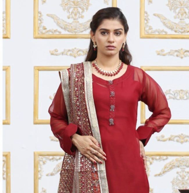 Brit 3 piece chiffon_3073 Pakistani suits B34