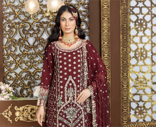 Brit 3 piece chiffon _9028 Pakistani suits B82