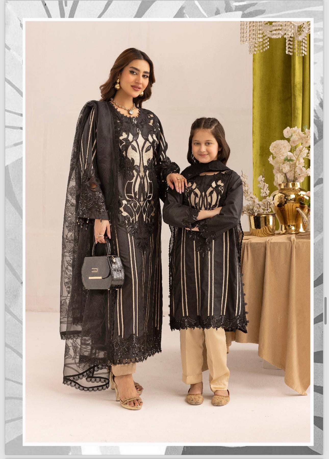 Maria B inspired Mother and Daughter 3 piece silk_10040 B105