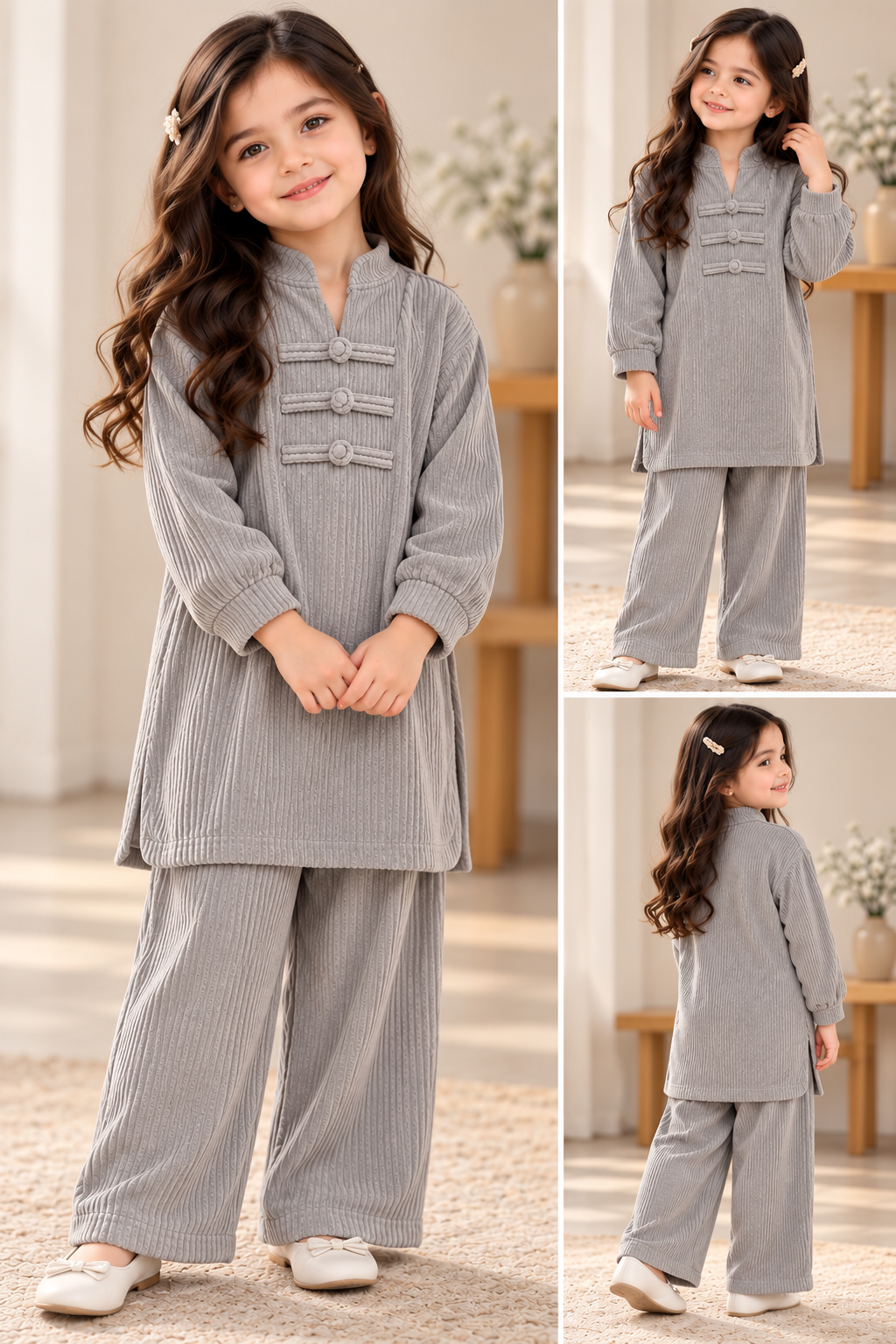 Kids 2 piece modest wear cord winter collection B811