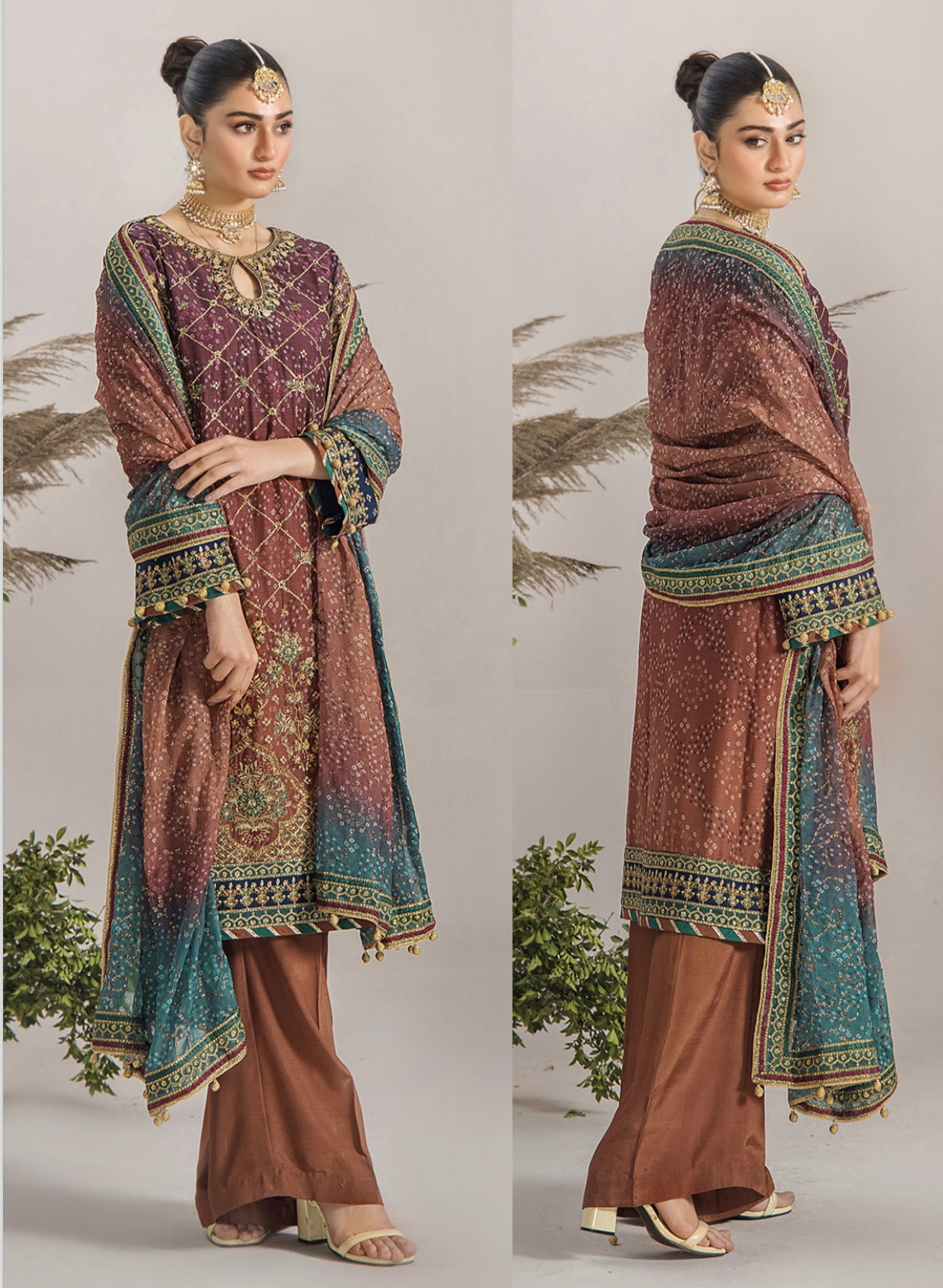TT 3 piece luxury embroidery chiffon_81042 Pakistani ladies suit B236