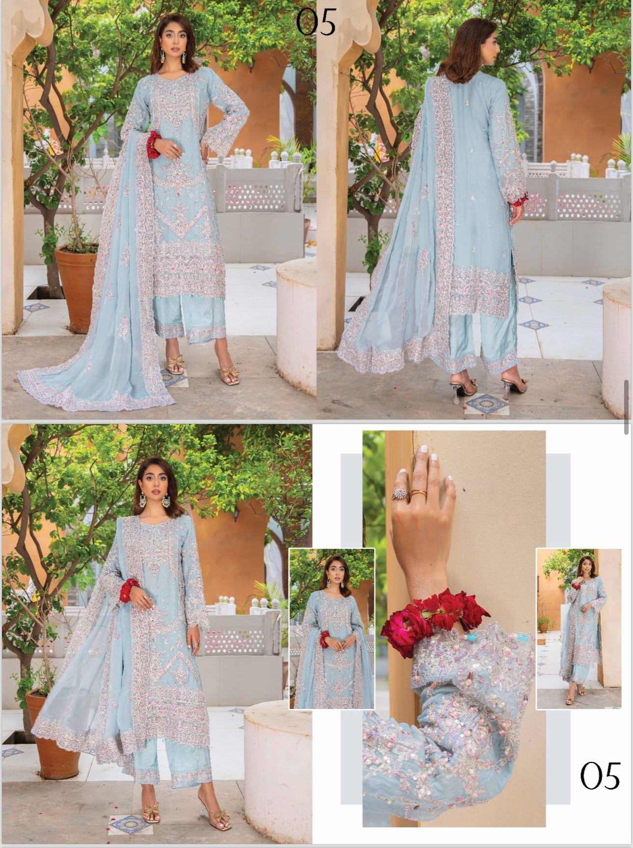 Areej original Designer 3 piece luxury chiffon_81042 Pakistani ladies suit B248