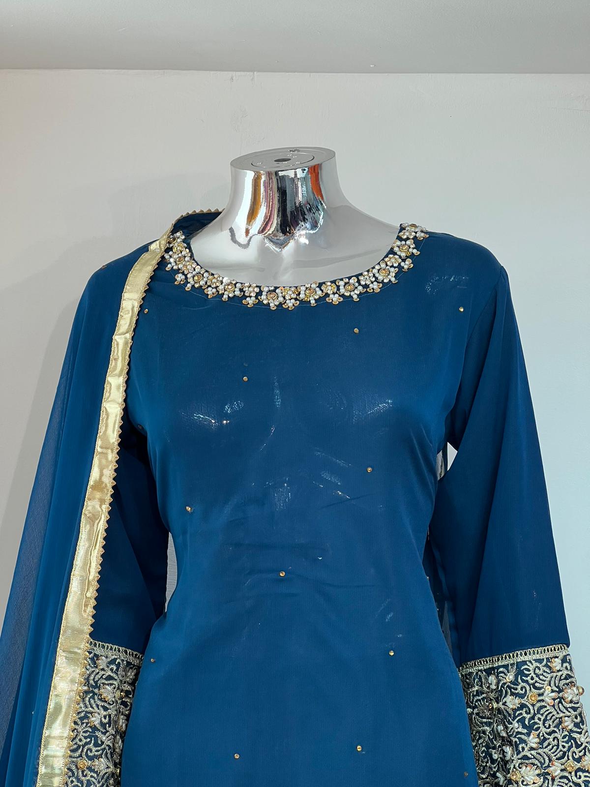 BRIT 3 piece lux CHIFFON_100311 Pakistani ladies suit B209