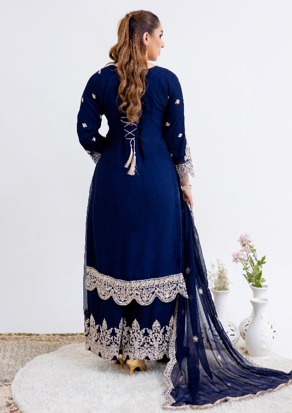 Brit 3 piece chiffon mother and daughter _8089 Navy ladies suit B76