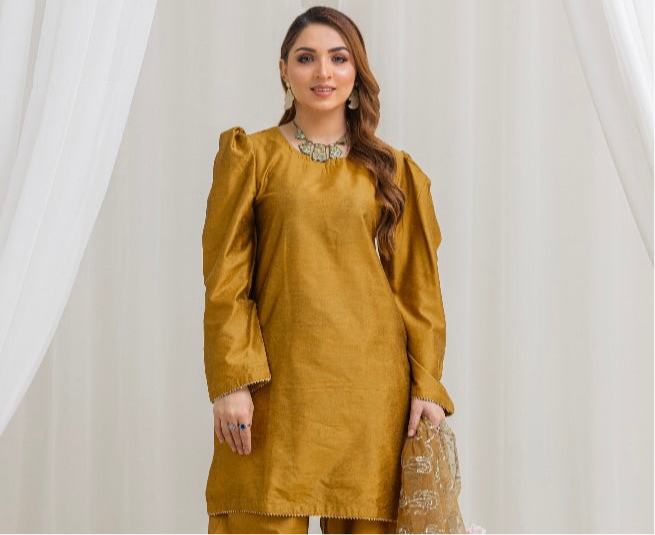 FARSHI SHALWAR 3 piece Raw silk_10084 Pakistani suits for ladies B114