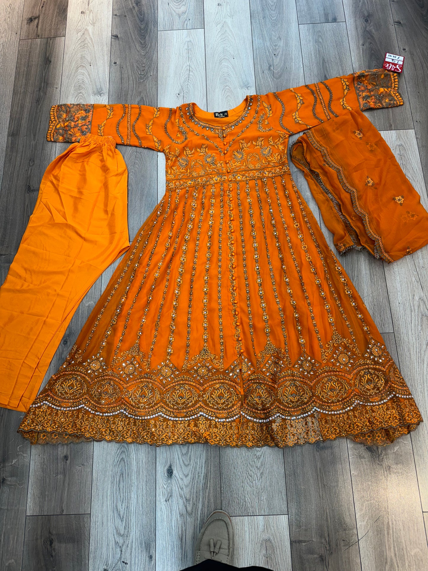 Brit 3 piece luxury chiffon Maxi_81042 Pakistani ladies suit B255