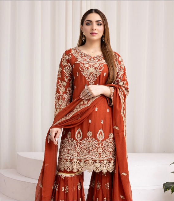 Brit 3 piece luxury chiffon_81042 Pakistani ladies suit B193