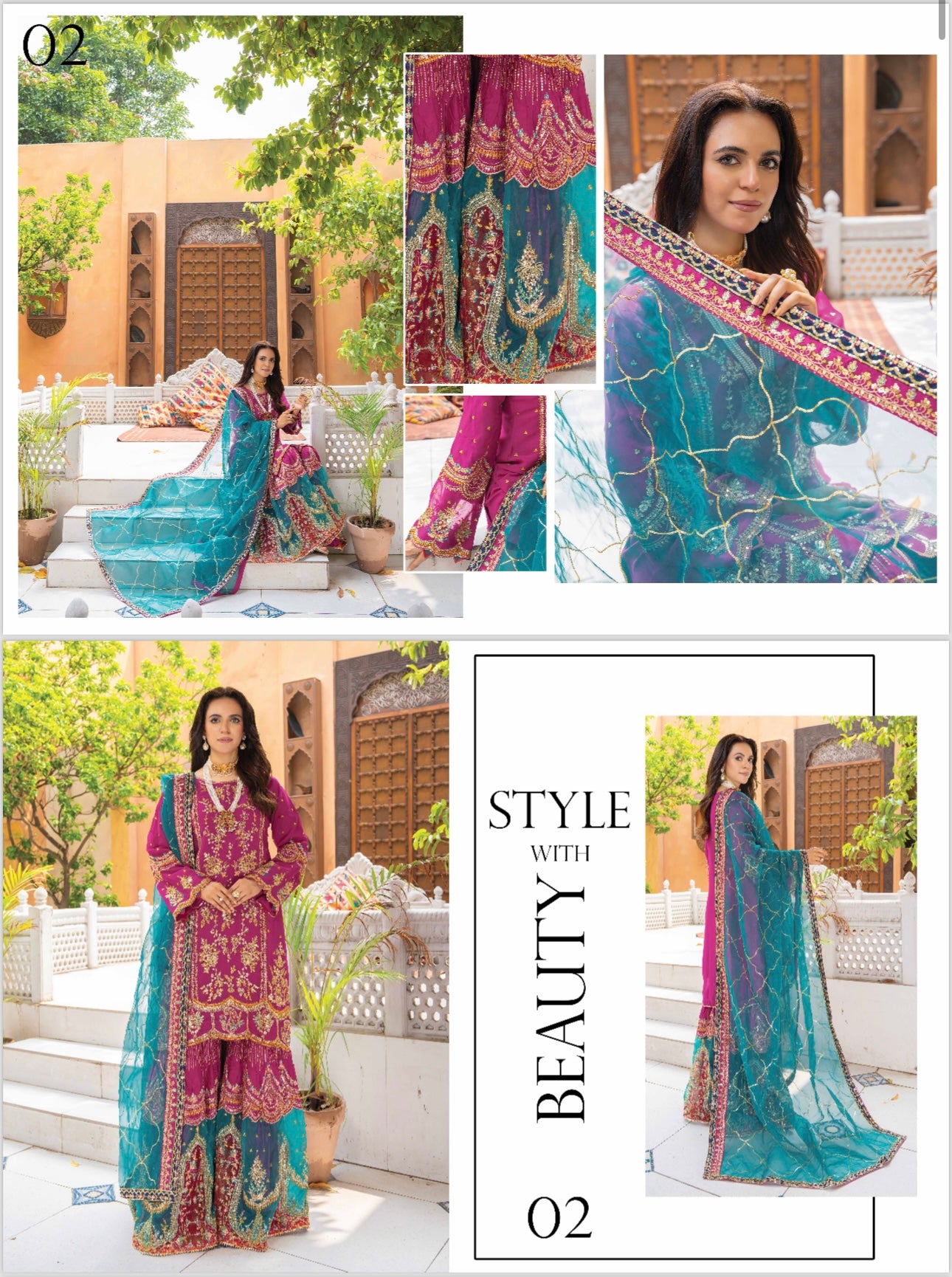 Areej original Designer 3 piece luxury chiffon_81042 Pakistani ladies suit B248