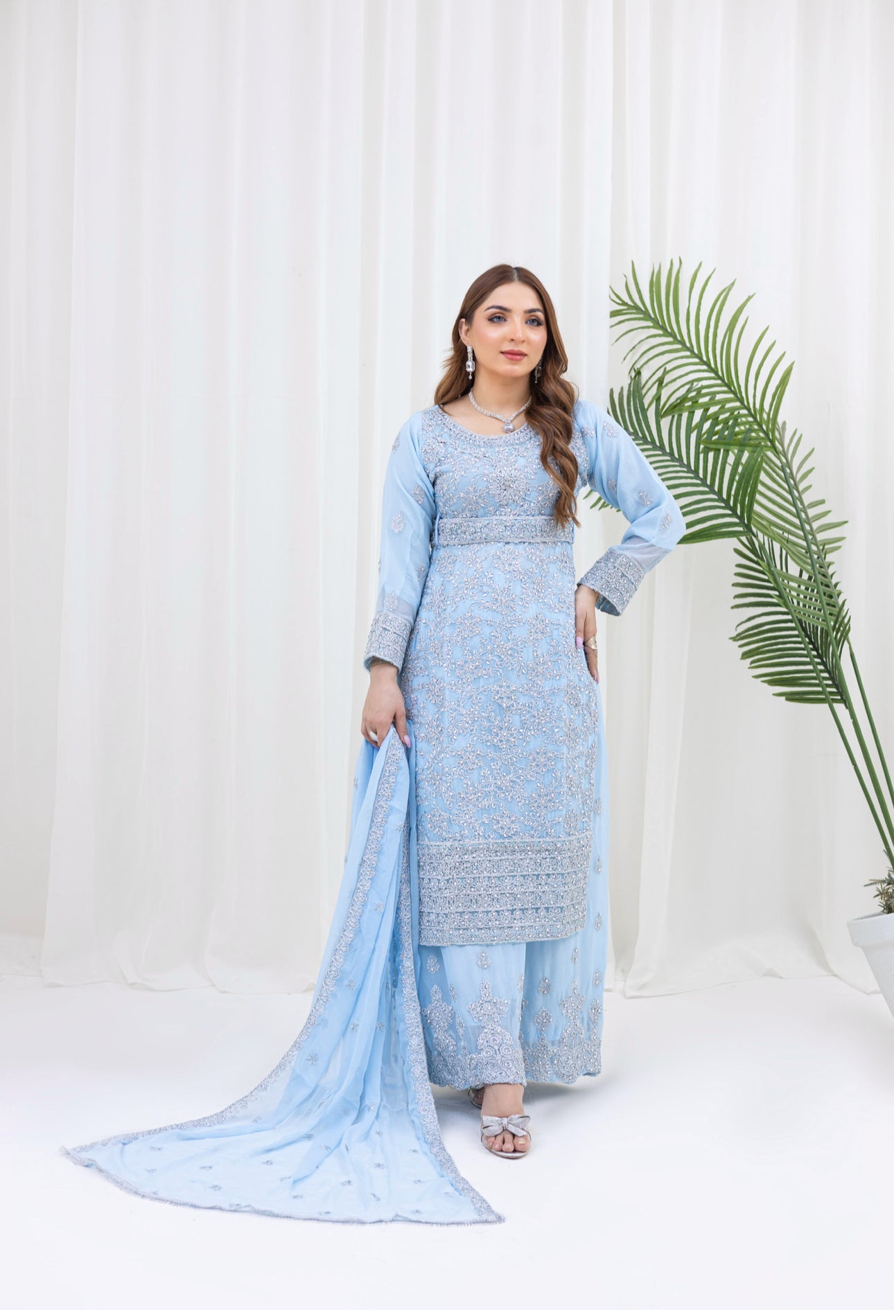 Brit 3 piece lux wedding wear_100219 Pakistani ladies suit B138