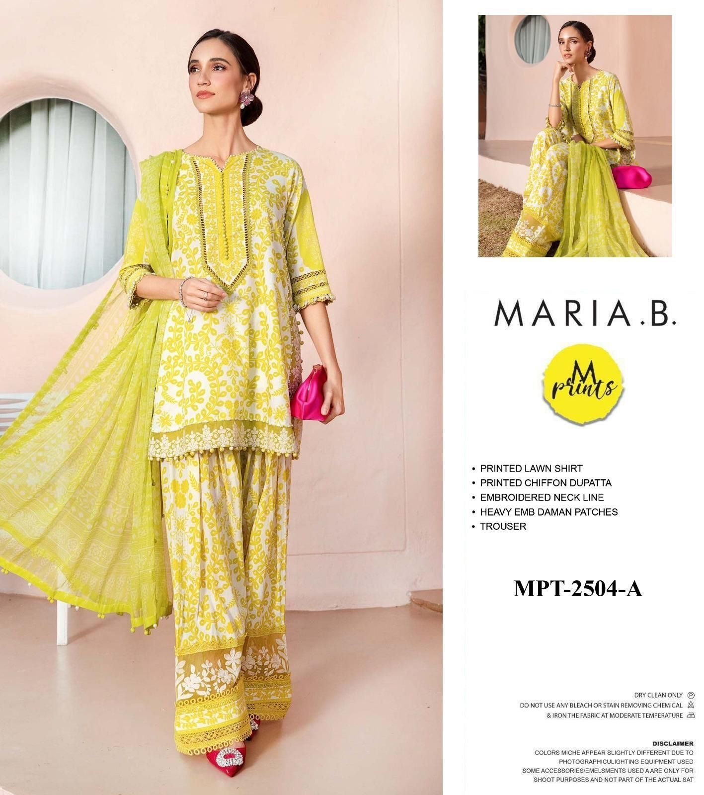 M Print inspired 3 piece luxury lawn_81042 Pakistani ladies suit B199