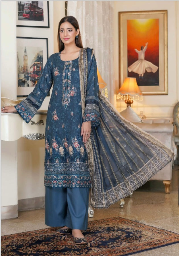 Munira linen 3 piece_1991 Pakistani ladies suit B63