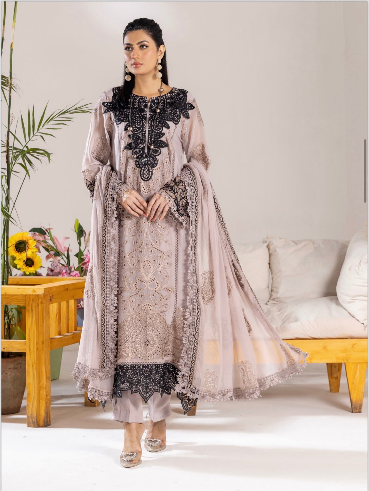 Brit 3 piece luxury chiffon part wear_321 B215