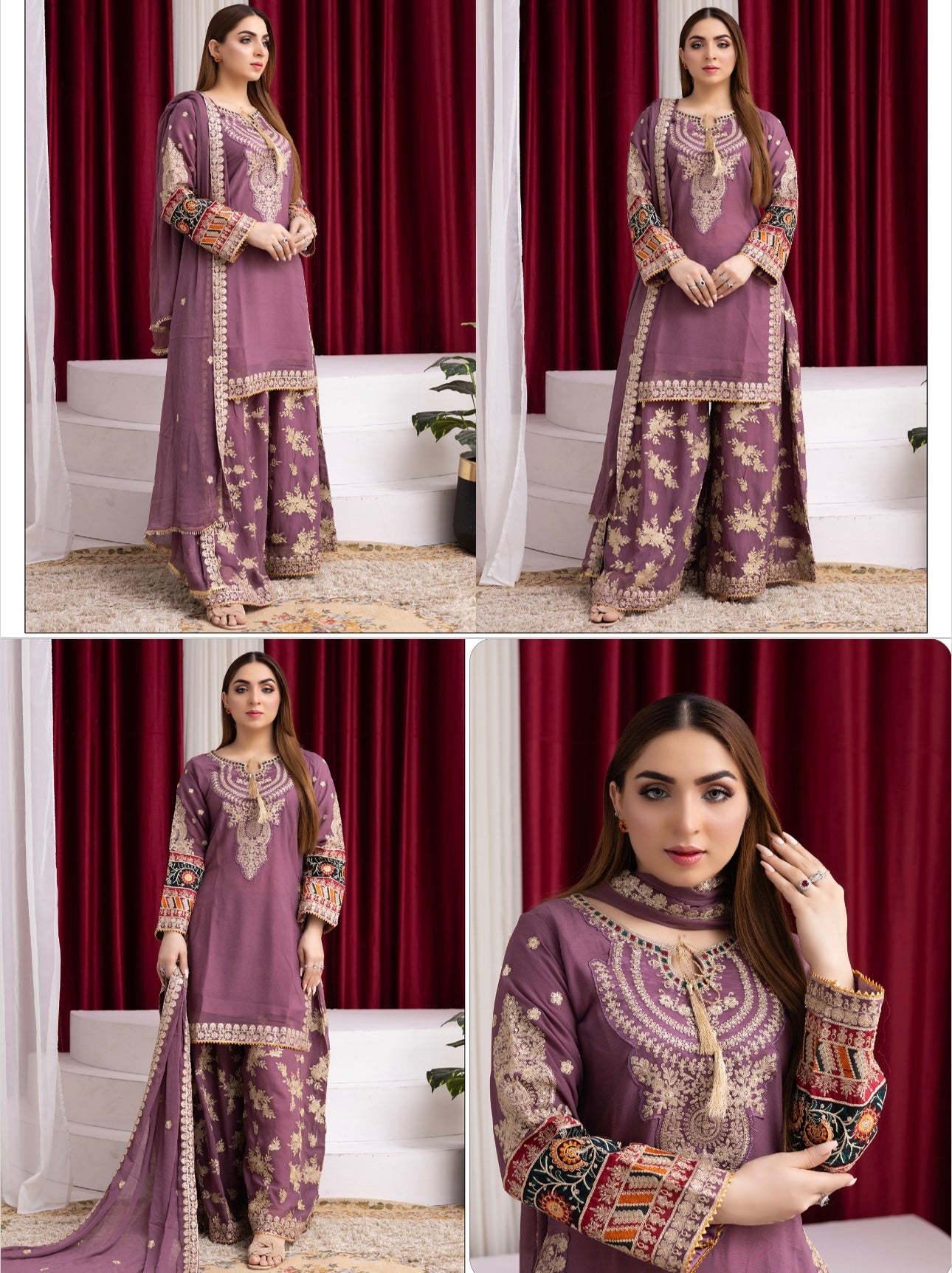 Brit 3 piece luxury chiffon_81042 Pakistani ladies suit B189