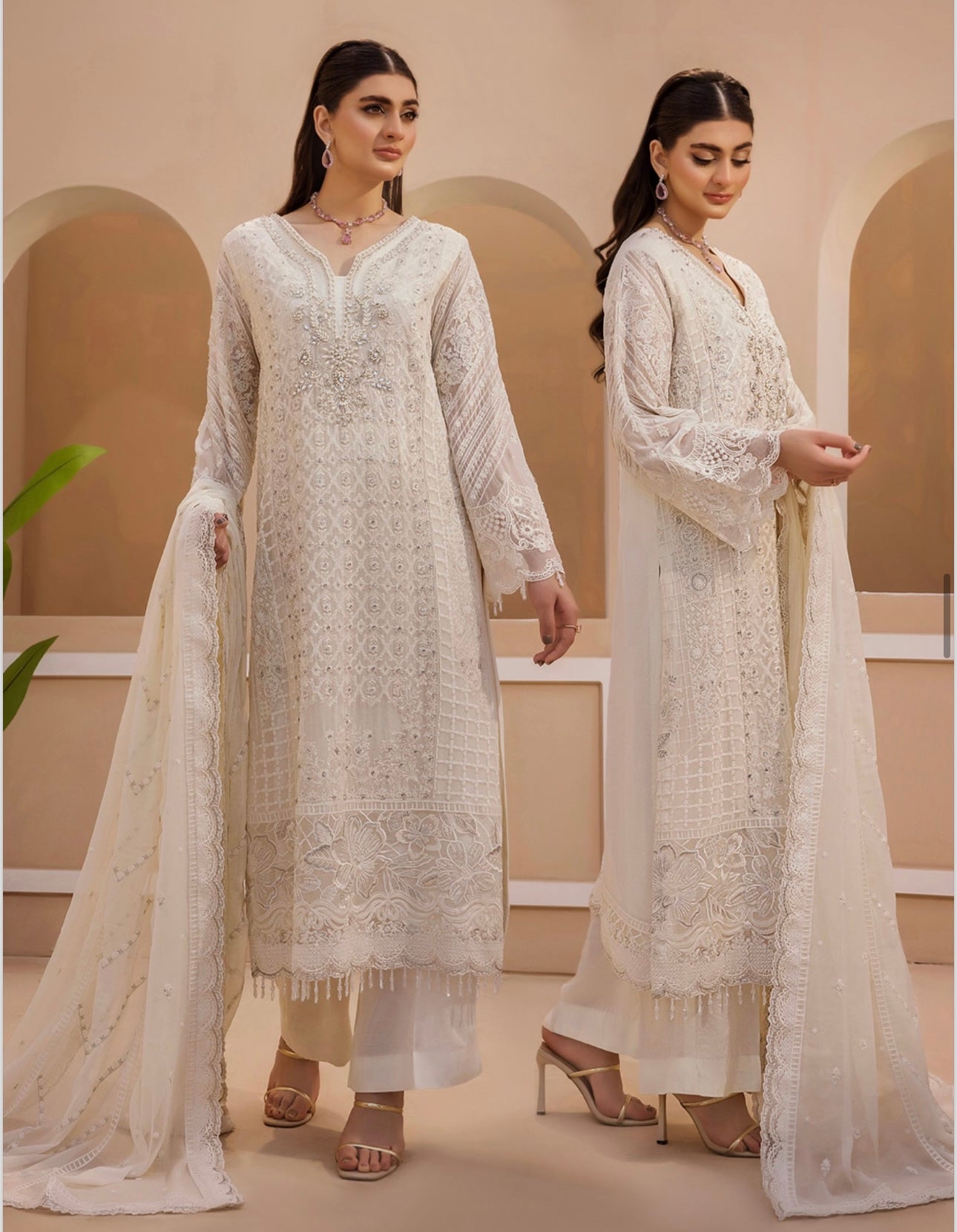 Baruque chentelle 3 piece luxury chiffon_81042 Pakistani ladies suit B225