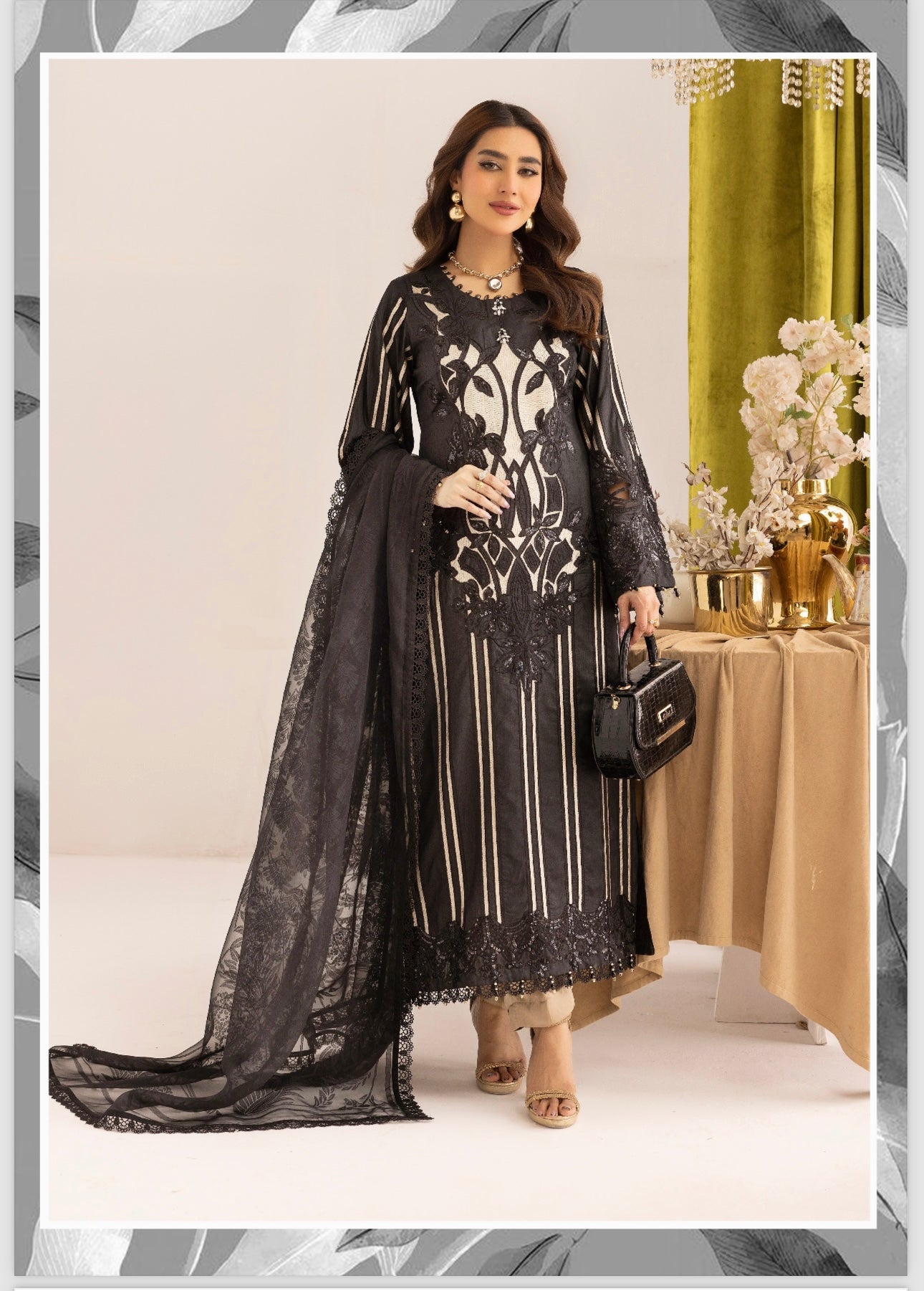 Maria B inspired Mother and Daughter 3 piece silk_10040 B105