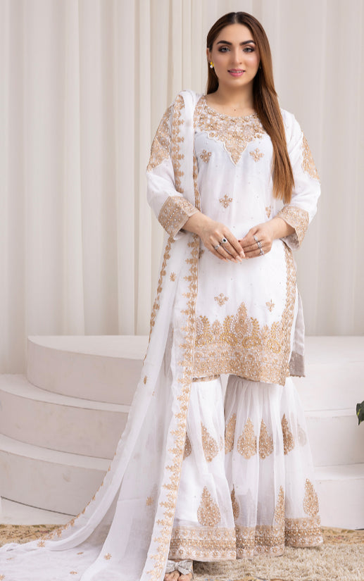 Brit Mother and Daughter 3 piece Chiffon_100293 white B100