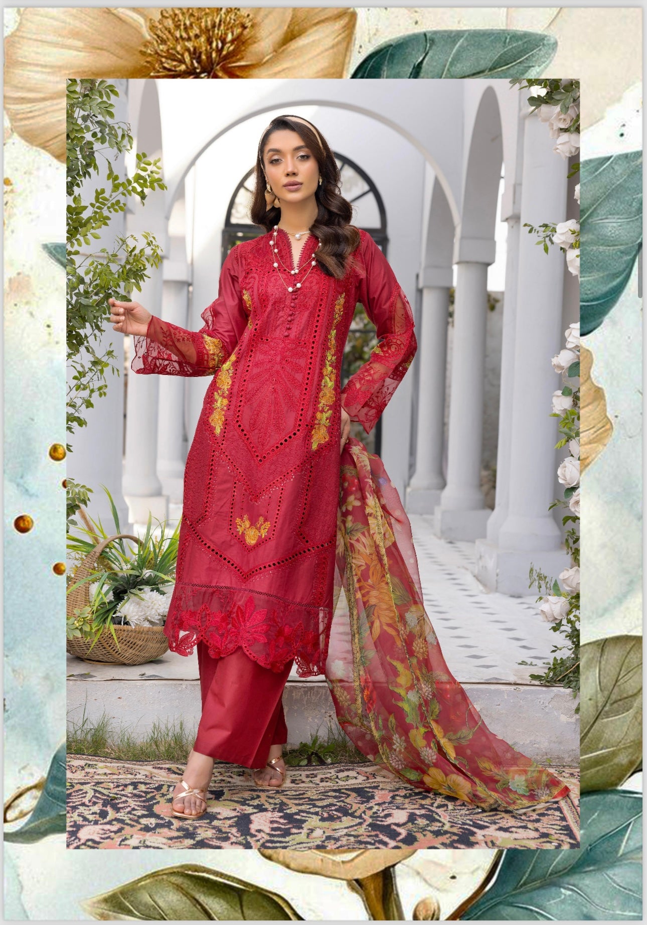 M B inspired fully embroidery_8099 Pakistani ladies suit B79
