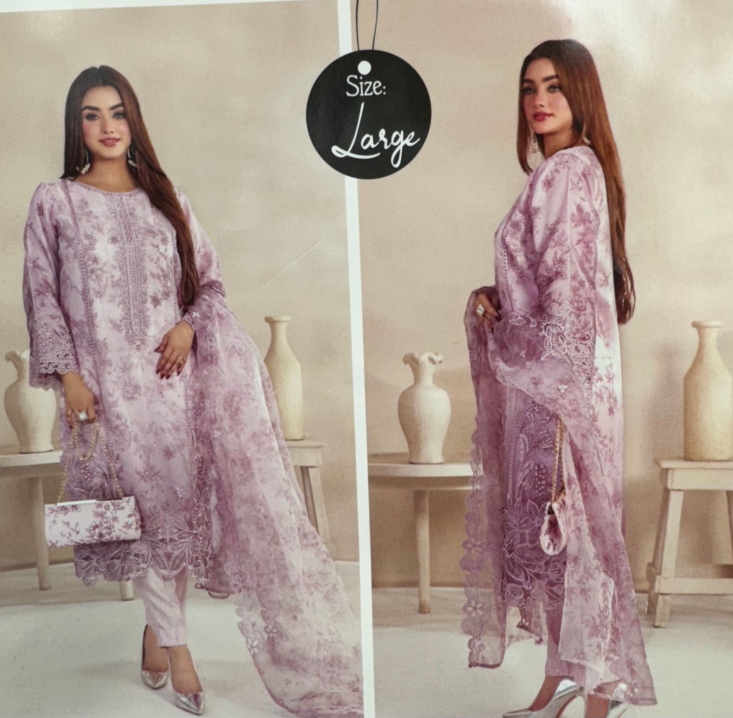 Brit Tawakal 3 piece organza _6070 Pakistani suits B36