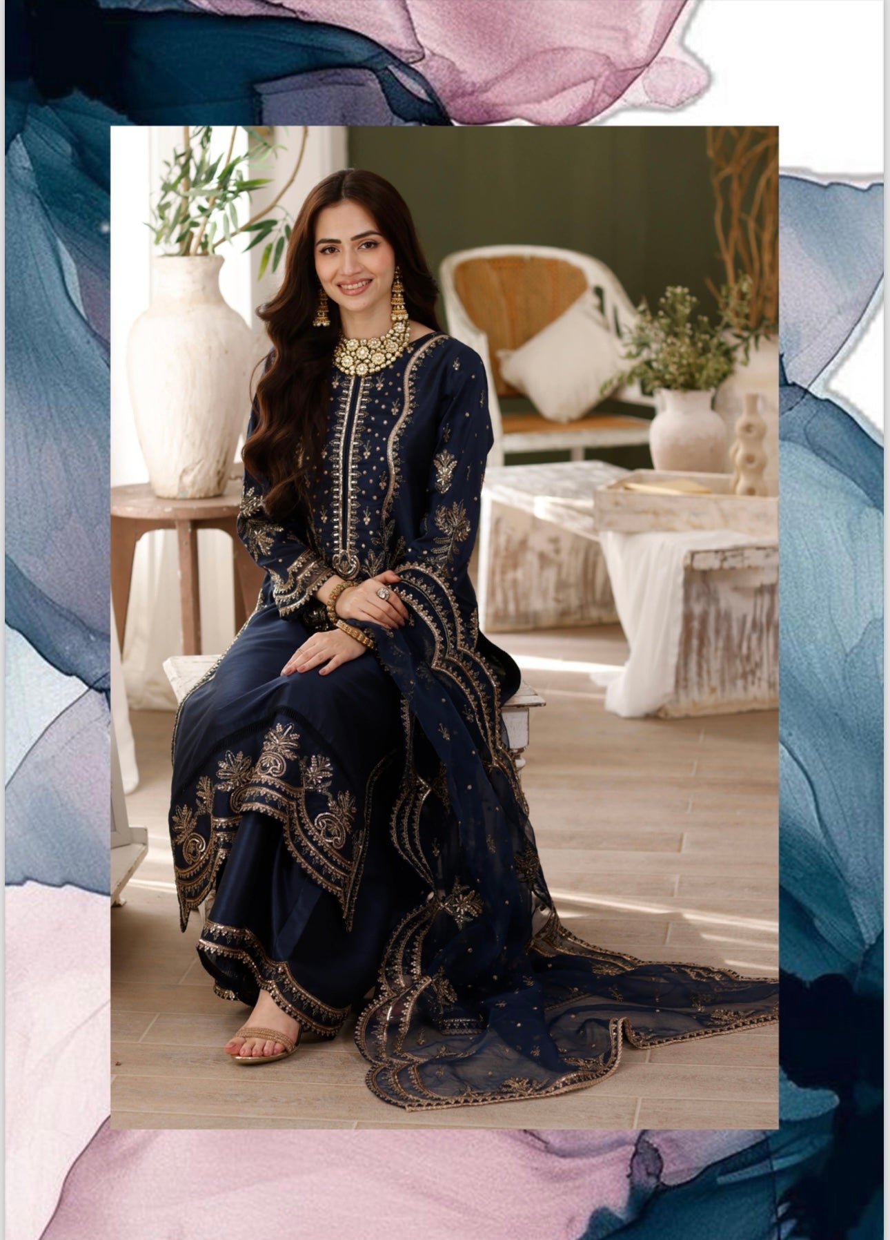 Simrans 3 piece silk_100211 Pakistani ladies suit B136