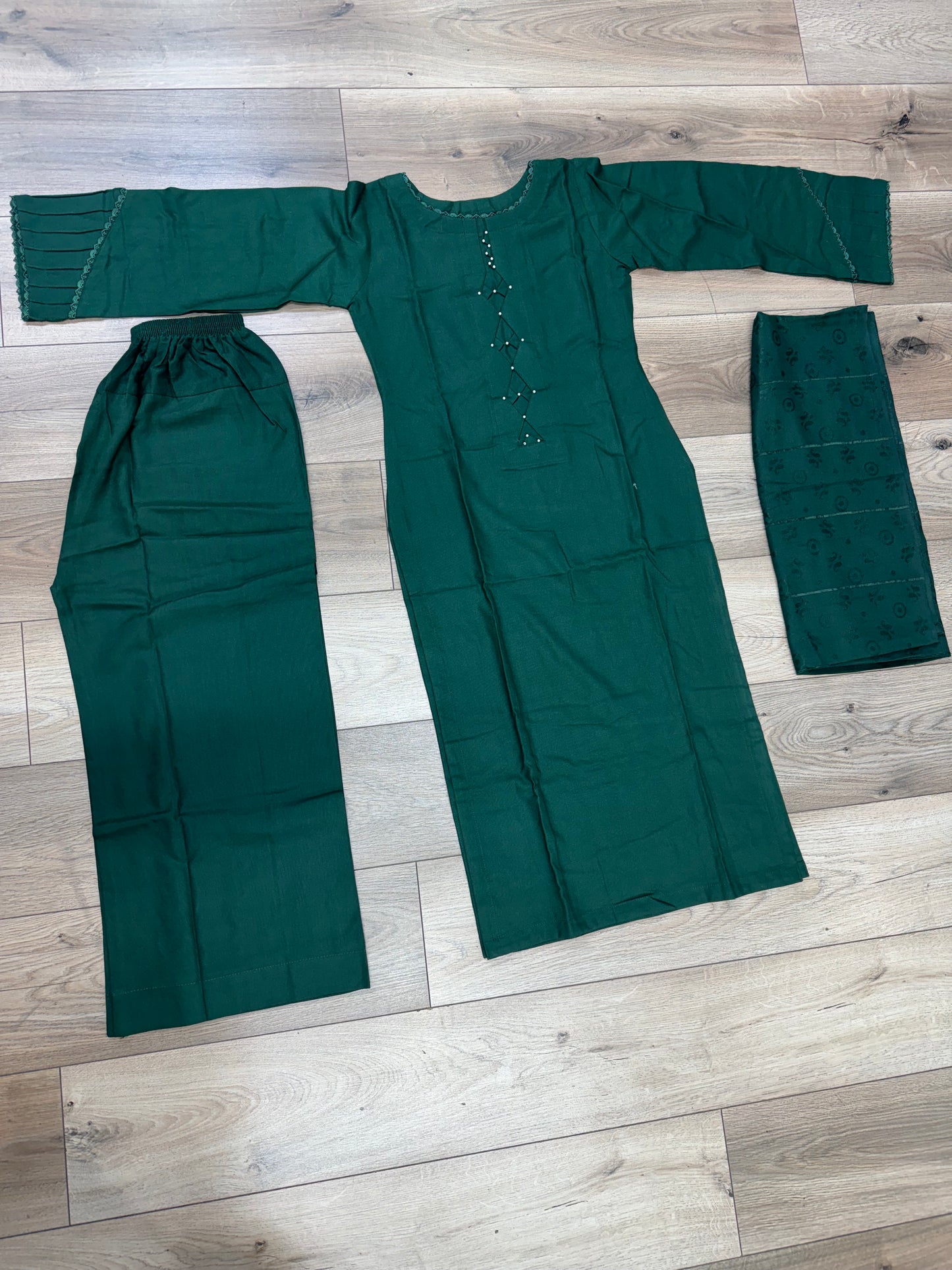 Brit 3 piece Dhanak _81042 Pakistani ladies suit Green CD2