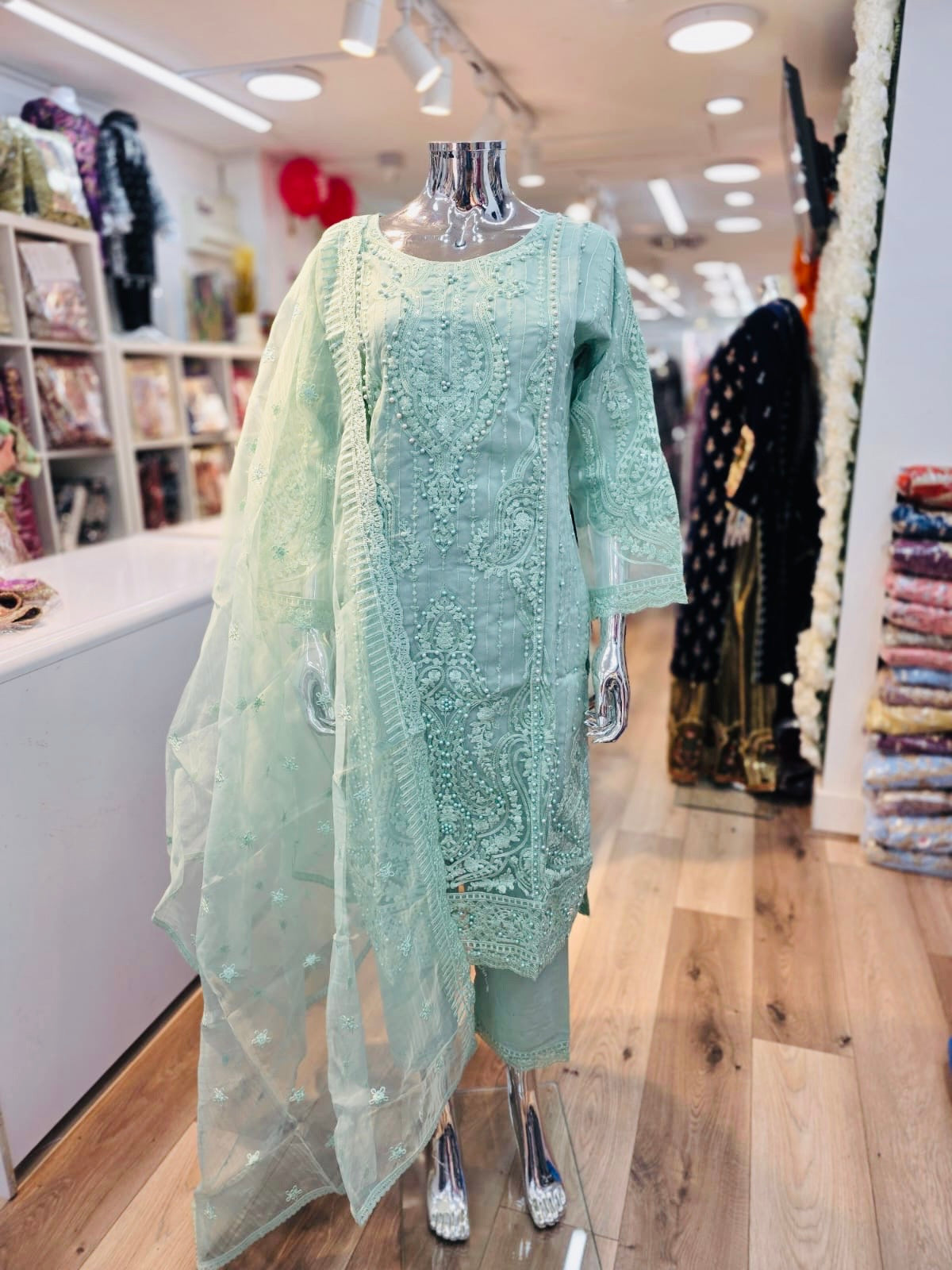 Brit 3 piece organza_7099 Pakistani ladies suit OR1