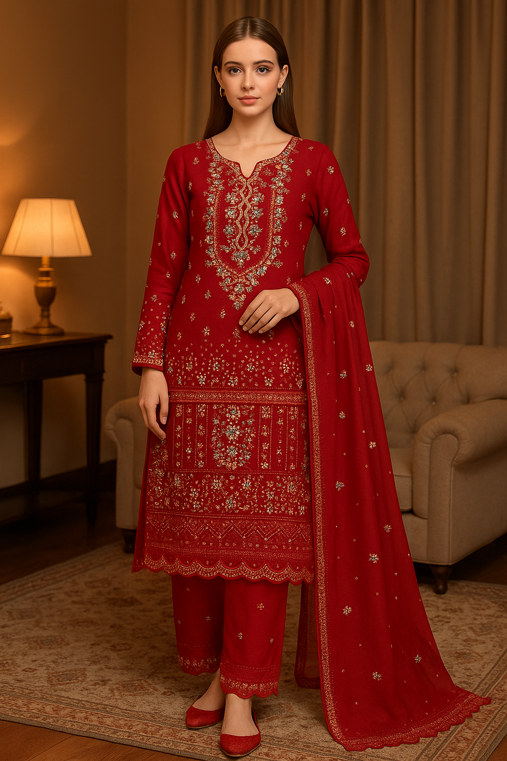 Brit 3 piece luxury chiffon_81042 Pakistani ladies suit B238