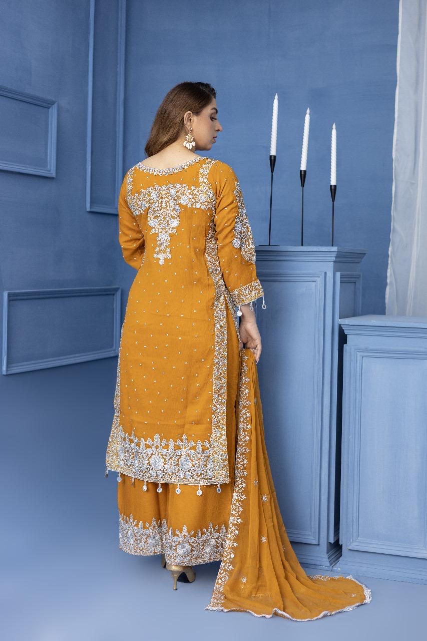 Brit Mother and Daughter 3 piece Chiffon_1000285 yellow B92