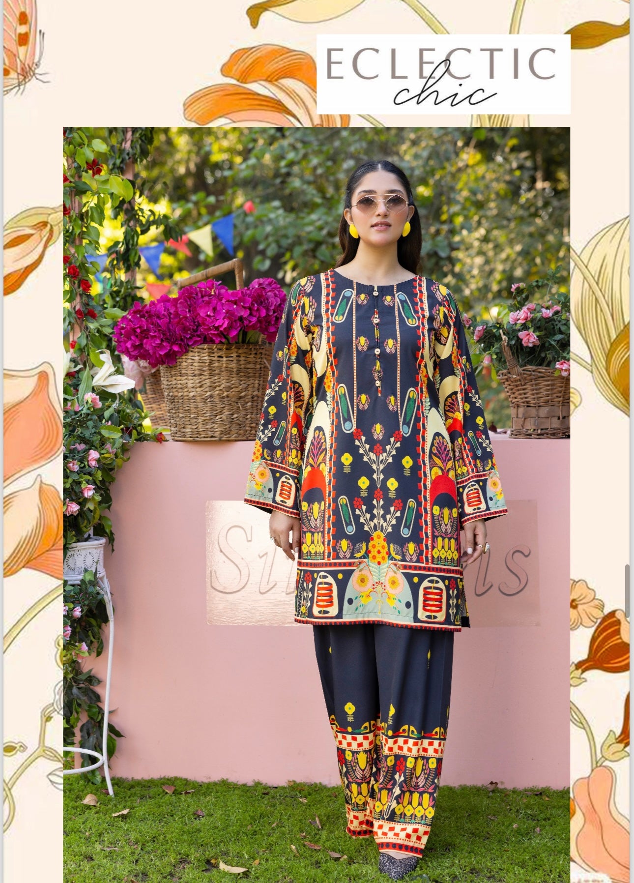 Brit 2 piece silk_10078 Pakistani suits for ladies B113