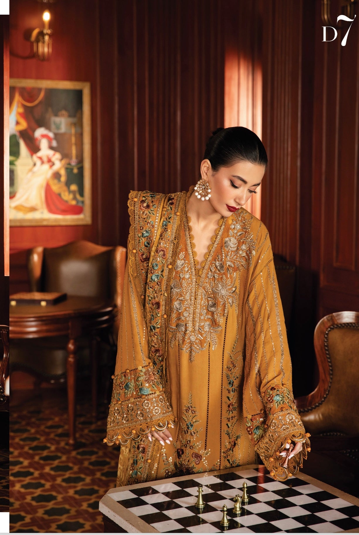 M B original 3 piece stitched_4062 Pakistani winter dress
