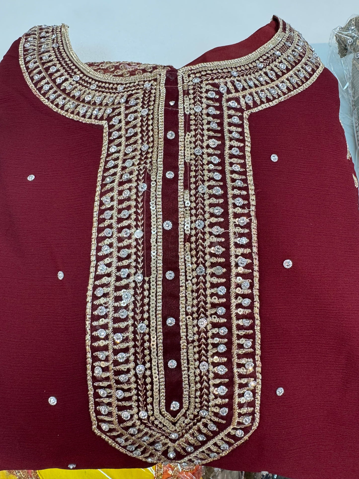 Brit Mother and Daughter 3 piece Chiffon_10028 Maroon B99