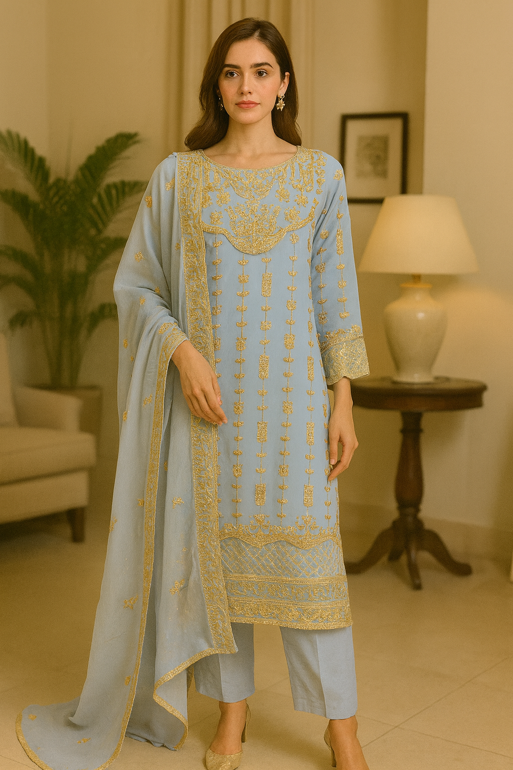 Brit 3 piece chiffon _81042 Pakistani ladies suit B229