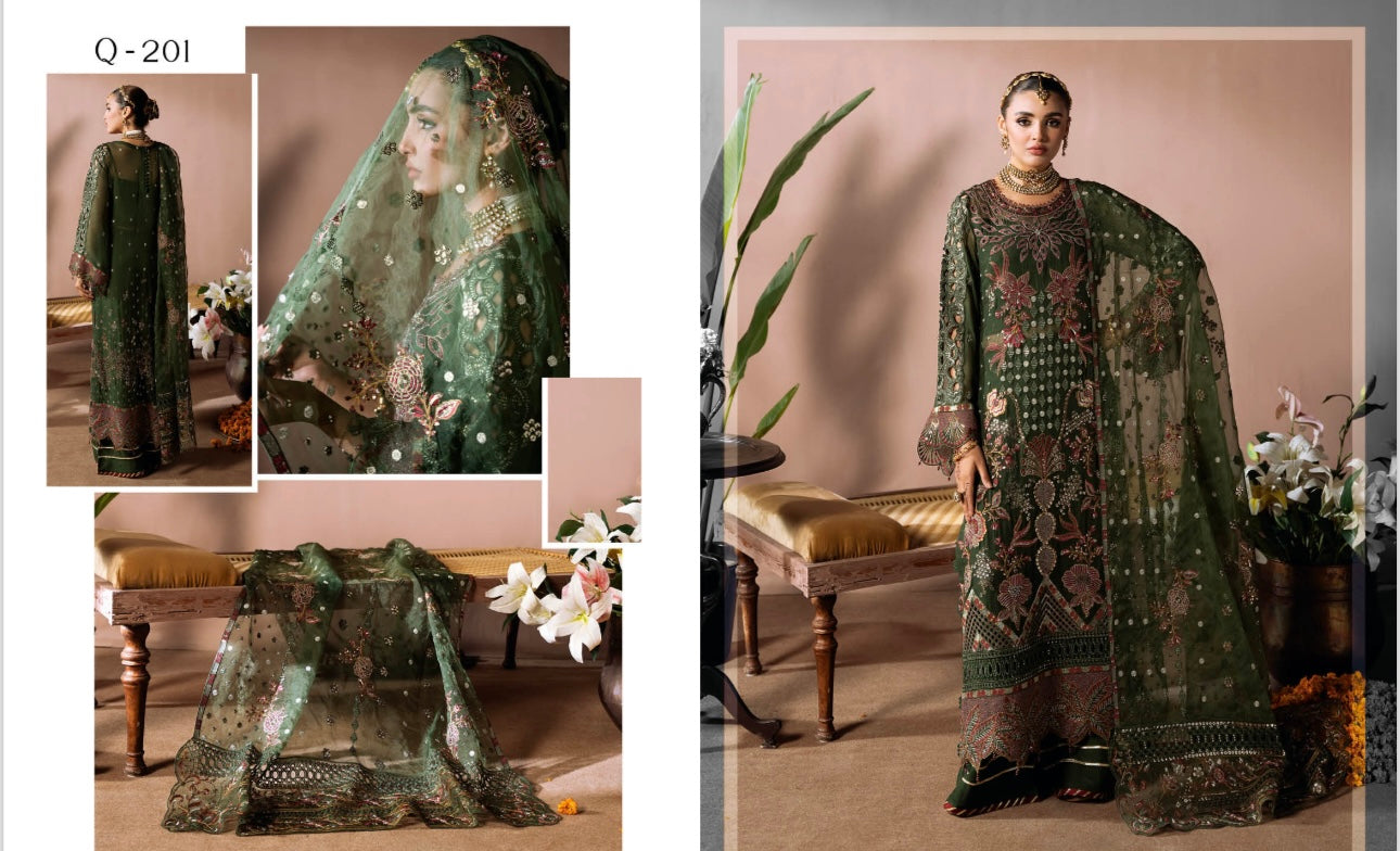 Ramsha 3 piece luxury chiffon _100300 ladies suit B157