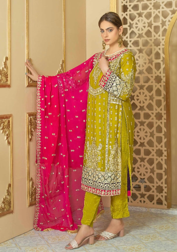 Brit 3 piece chiffon _100130 Pakistani ladies suit B123